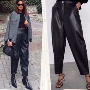 Zara Faux Leather Trousers